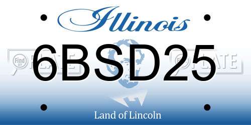 6BSD25 Illinois License Plate
