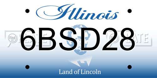 6BSD28 Illinois License Plate