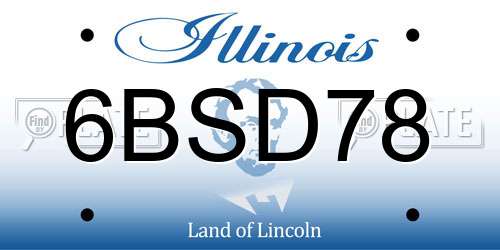 6BSD78 Illinois License Plate