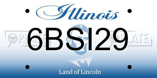 6BSI29 Illinois License Plate