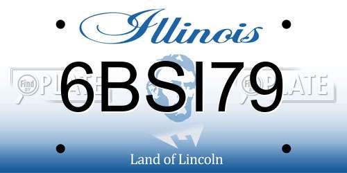 6BSI79 Illinois License Plate