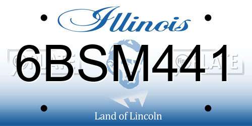 6BSM441 Illinois License Plate