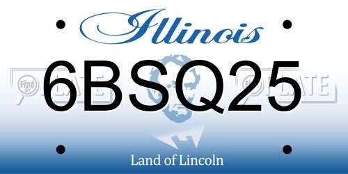 6BSQ25 Illinois License Plate