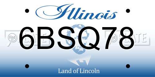 6BSQ78 Illinois License Plate