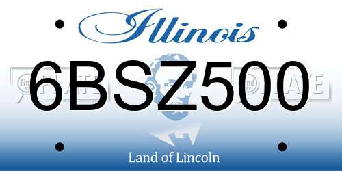 6BSZ500 Illinois License Plate