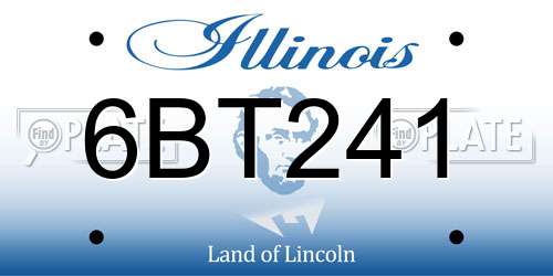 6BT241 Illinois License Plate