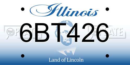 6BT426 Illinois License Plate