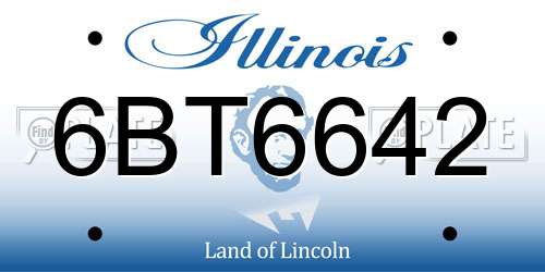6BT6642 Illinois License Plate