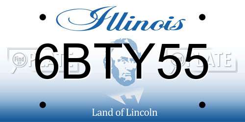 6BTY55 Illinois License Plate