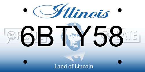 6BTY58 Illinois License Plate