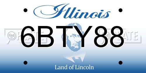 6BTY88 Illinois License Plate