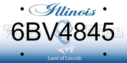 6BV4845 Illinois License Plate