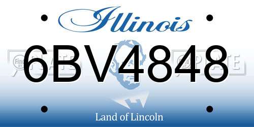 6BV4848 Illinois License Plate
