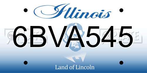 6BVA545 Illinois License Plate
