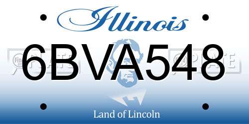 6BVA548 Illinois License Plate