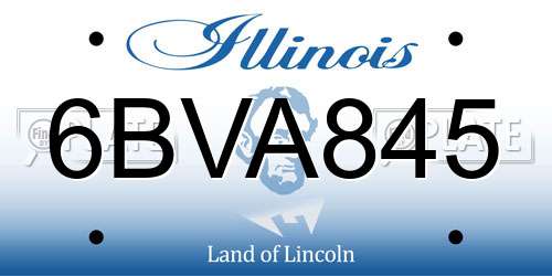 6BVA845 Illinois License Plate
