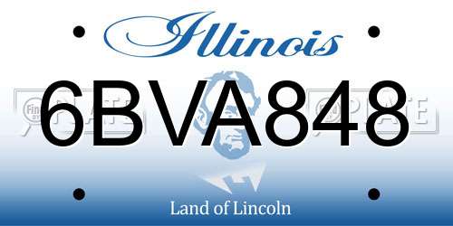 6BVA848 Illinois License Plate