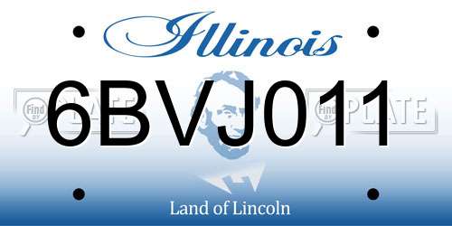 6BVJ011 Illinois License Plate