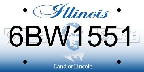 6BW1551 Illinois License Plate