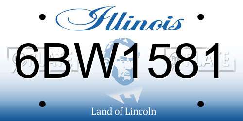 6BW1581 Illinois License Plate