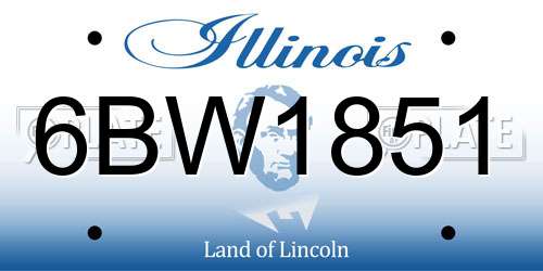 6BW1851 Illinois License Plate
