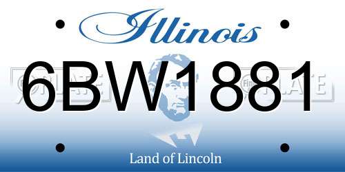 6BW1881 Illinois License Plate