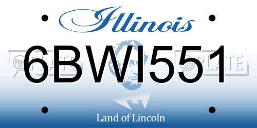 6BWI551 Illinois License Plate