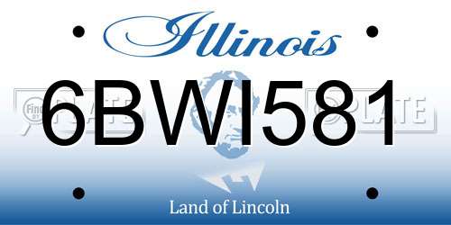 6BWI581 Illinois License Plate
