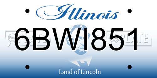6BWI851 Illinois License Plate