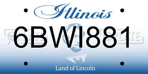 6BWI881 Illinois License Plate