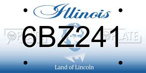 6BZ241 Illinois License Plate