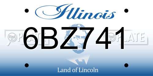 6BZ741 Illinois License Plate