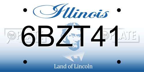 6BZT41 Illinois License Plate