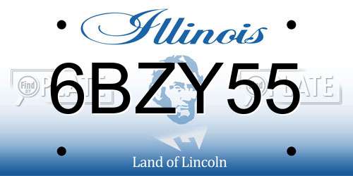 6BZY55 Illinois License Plate