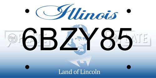 6BZY85 Illinois License Plate