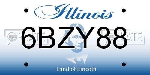 6BZY88 Illinois License Plate