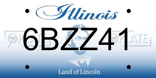 6BZZ41 Illinois License Plate