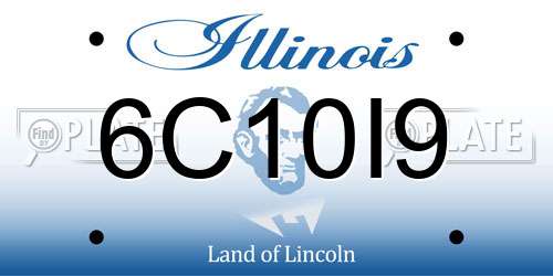 6C10I9 Illinois License Plate
