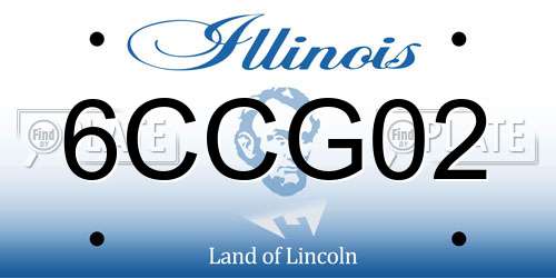6CCG02 Illinois License Plate