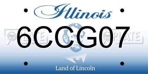 6CCG07 Illinois License Plate