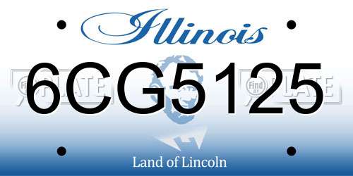 6CG5125 Illinois License Plate