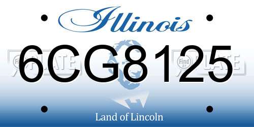6CG8125 Illinois License Plate