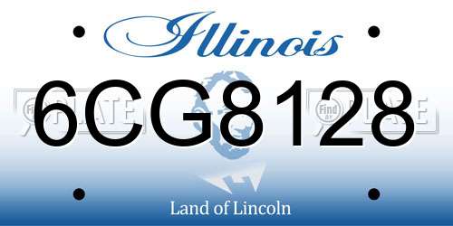 6CG8128 Illinois License Plate