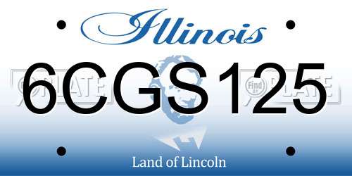 6CGS125 Illinois License Plate