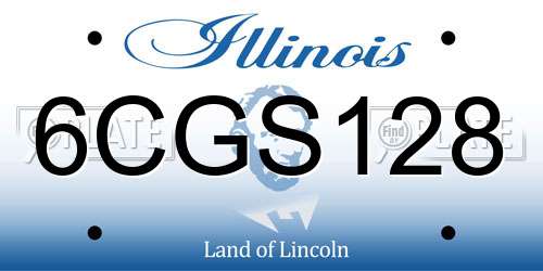 6CGS128 Illinois License Plate