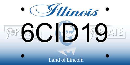 6CID19 Illinois License Plate
