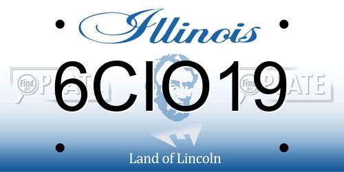 6CIO19 Illinois License Plate