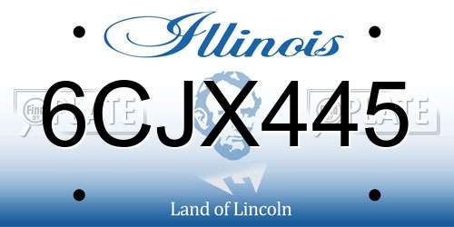 6CJX445 Illinois License Plate