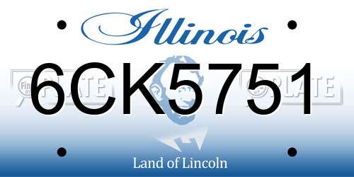 6CK5751 Illinois License Plate
