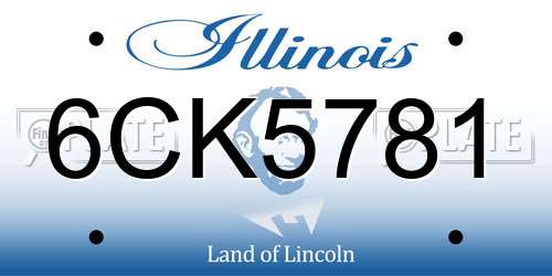 6CK5781 Illinois License Plate